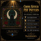 Black Cat Crescent Moon cross stitch pattern PDF — dark fantasy 130x130 design by DarkStitchCo