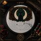 Black Cat Crescent Moon cross stitch black and white symbol chart preview — printer friendly