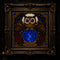 Crystal Ball Owl Oracle cross stitch hoop displayed in witchy gothic home decor aesthetic
