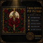 Dagger Through Rose cross stitch color chart preview with full DMC floss code list