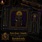 Dark Fae Warrior cross stitch close-up detail showing intricate gothic stitch work