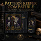 Death Tarot Card Xiii cross stitch black and white symbol chart preview — printer friendly