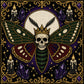Deaths Head Moth Crown cross stitch color chart preview with full DMC floss code list