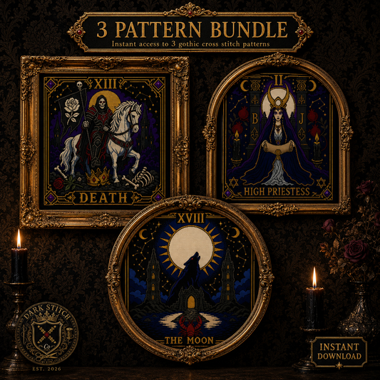 Gothic Tarot cross stitch pattern bundle - 01-gothic-tarot-cross-stitch-pattern-bundle-thumbnail