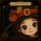Gothic Witch cross stitch pattern bundle - 08-witch-cross-stitch-stitch-detail-closeup
