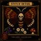 Gothic Moth & Skull cross stitch pattern bundle - 08-gothic-moth-skull-cross-stitch-stitch-detail-closeup