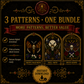Gothic Moth & Skull cross stitch pattern bundle - 10-gothic-moth-skull-cross-stitch-bundle-instant-download