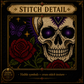 Skull & Butterfly cross stitch pattern bundle - 07-skull-butterfly-cross-stitch-stitch-detail-closeup