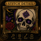 Skull & Butterfly cross stitch pattern bundle - 08-sugar-skull-cross-stitch-stitch-detail-closeup