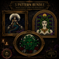 Medusa Mythology cross stitch pattern bundle - 01-medusa-cross-stitch-pattern-bundle-gothic-medusa-portrait-dark-siren