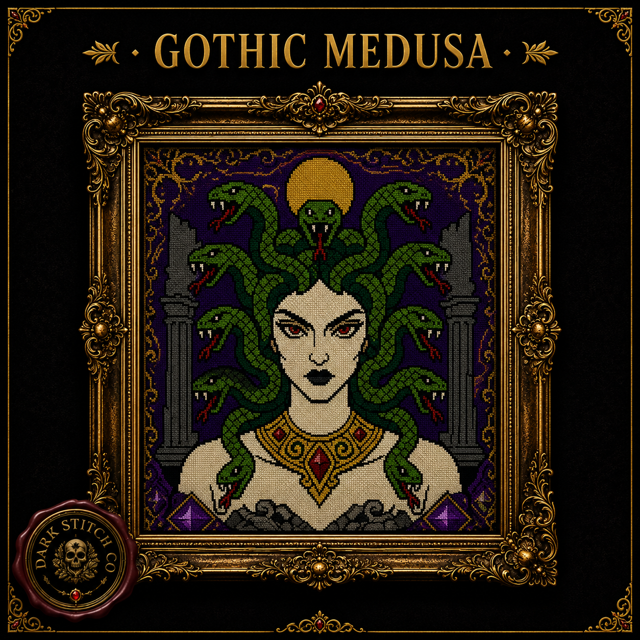 Medusa Mythology cross stitch pattern bundle - 03-gothic-medusa-cross-stitch-pattern