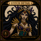 Medusa Mythology cross stitch pattern bundle - 08-medusa-cross-stitch-stitch-detail-closeup