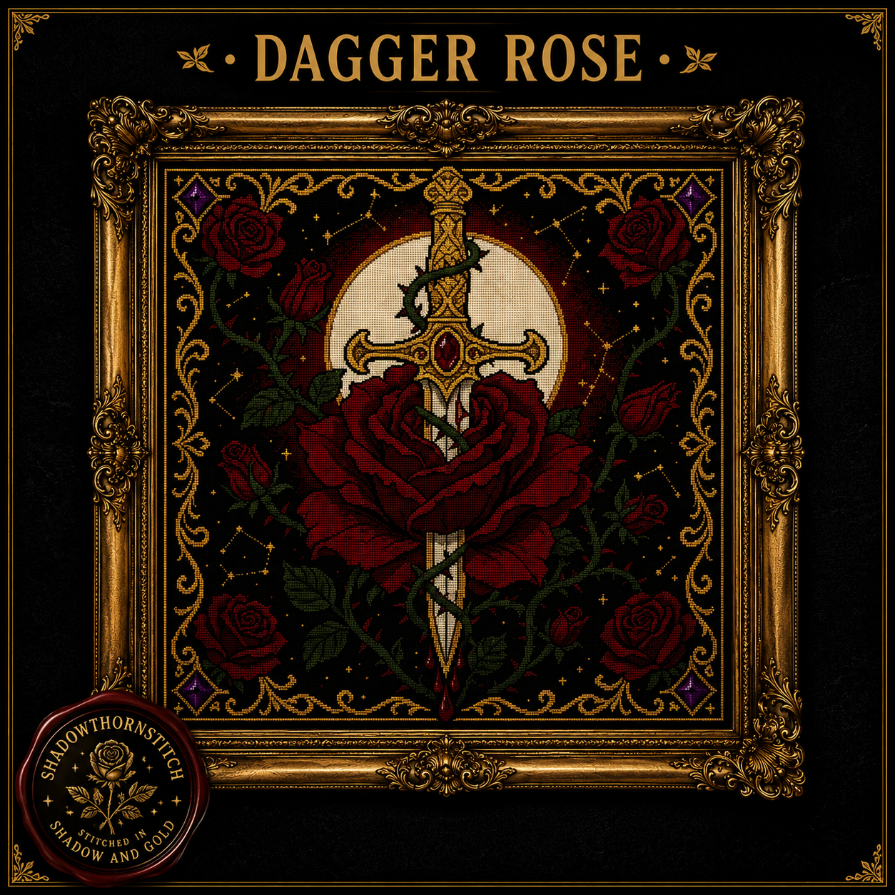 Gothic Vampire cross stitch pattern bundle - 05-gothic-vampire-embroidery-pattern