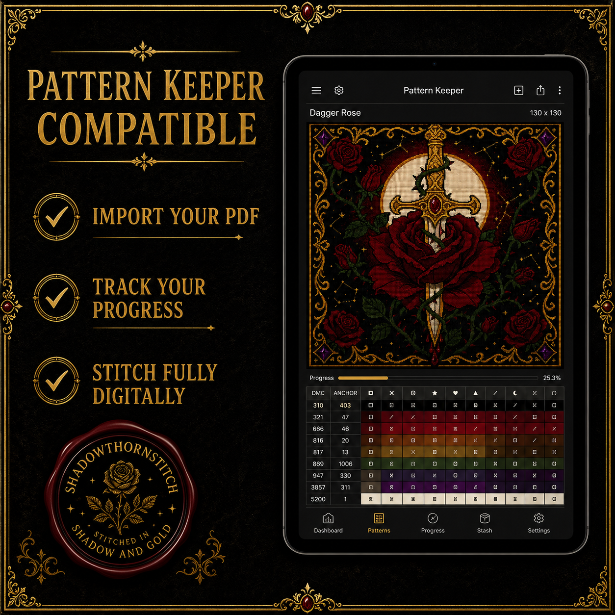 Gothic Vampire cross stitch pattern bundle - 06-halloween-vampire-cross-stitch-pdf