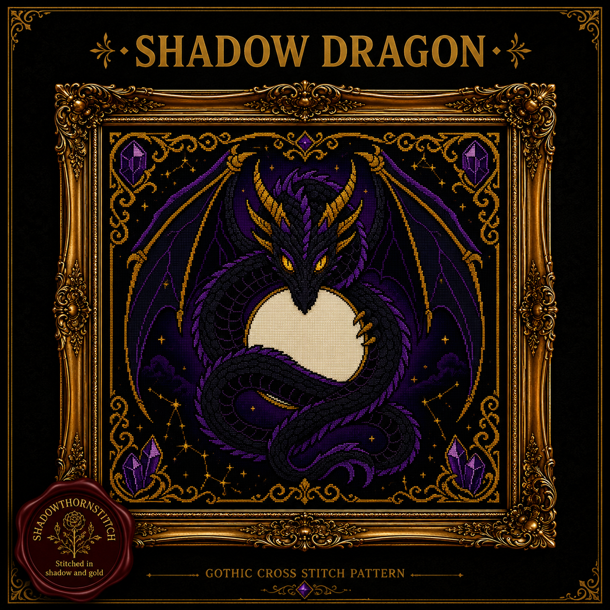 Gothic Dragon cross stitch pattern bundle - 08-dragon-cross-stitch-bundle-pdf