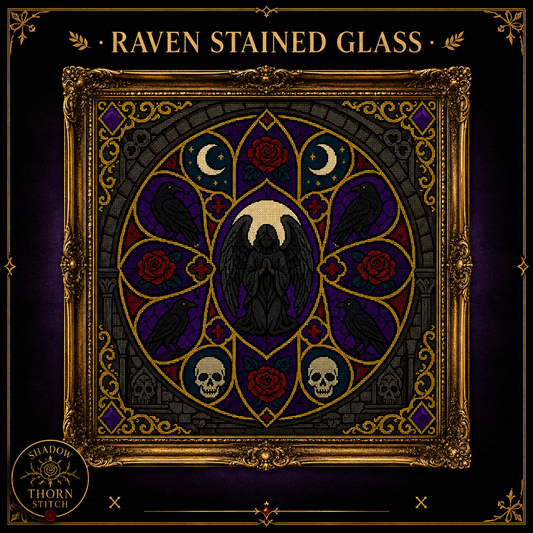 Death & Reaper cross stitch pattern bundle - 03-raven-hourglass-cross-stitch-pdf