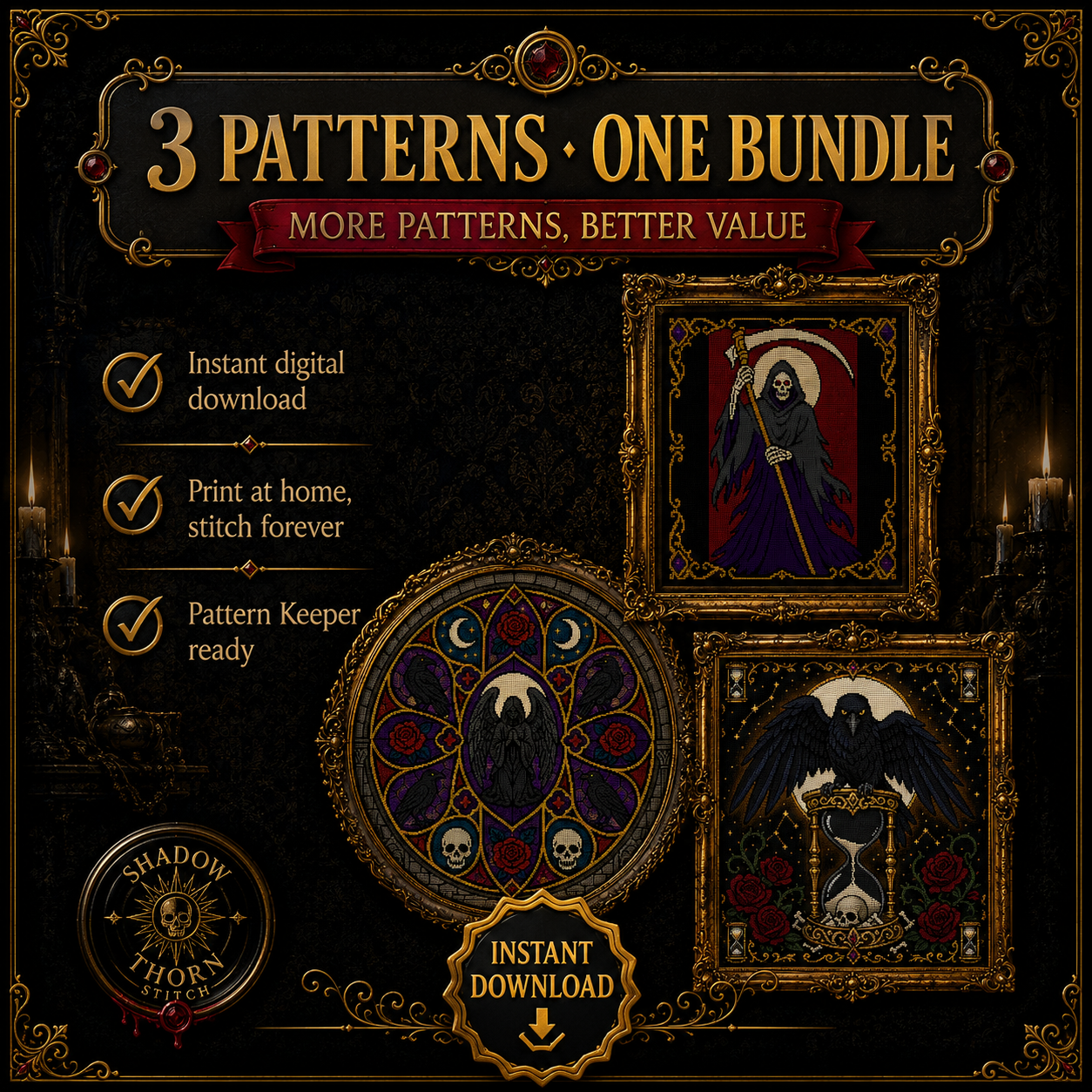 Death & Reaper cross stitch pattern bundle - 08-death-cross-stitch-bundle-pdf