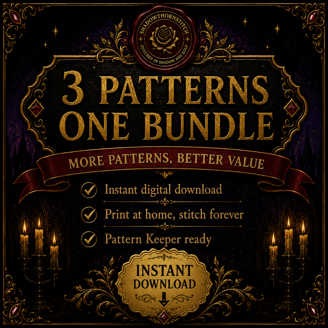 Oracle & Apothecary cross stitch pattern bundle - 01-gothic-oracle-apothecary-cross-stitch-bundle