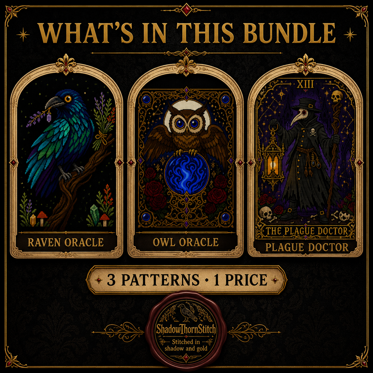 Oracle & Apothecary cross stitch pattern bundle - 07-pagan-counted-cross-stitch-bundle
