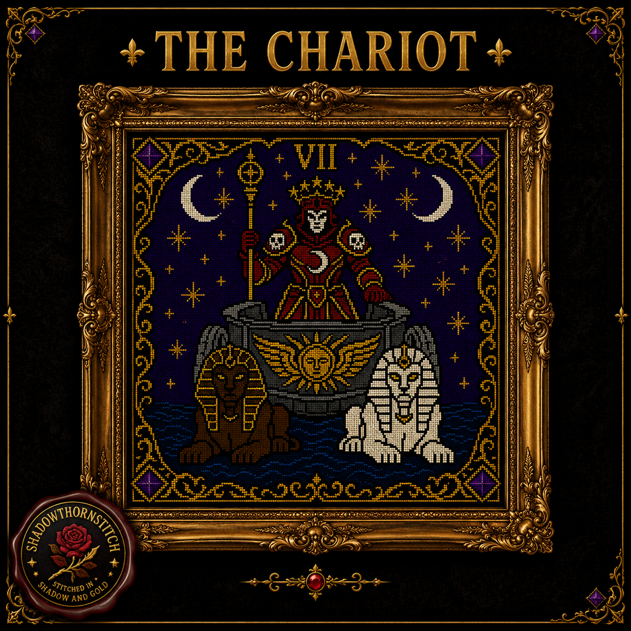 Tarot Major Arcana cross stitch pattern bundle - 03-the-lovers-tarot-cross-stitch-pdf