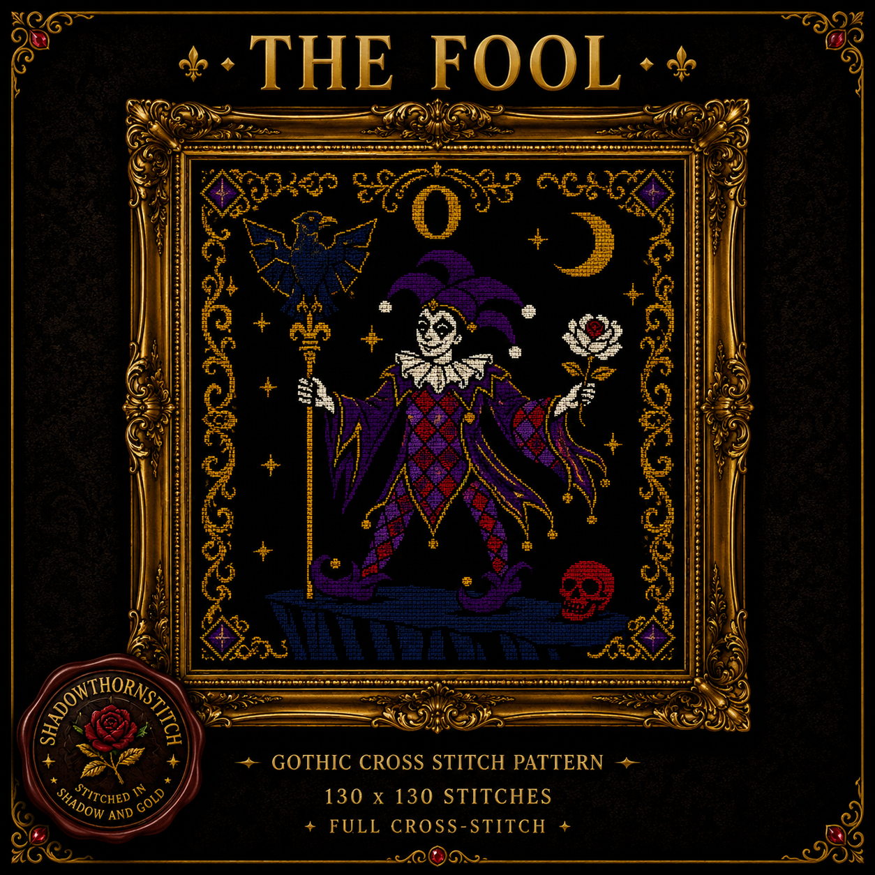 Tarot Major Arcana cross stitch pattern bundle - 04-the-chariot-tarot-cross-stitch