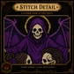 Tarot Major Arcana cross stitch pattern bundle - 07-skull-cross-stitch-gothic-pattern