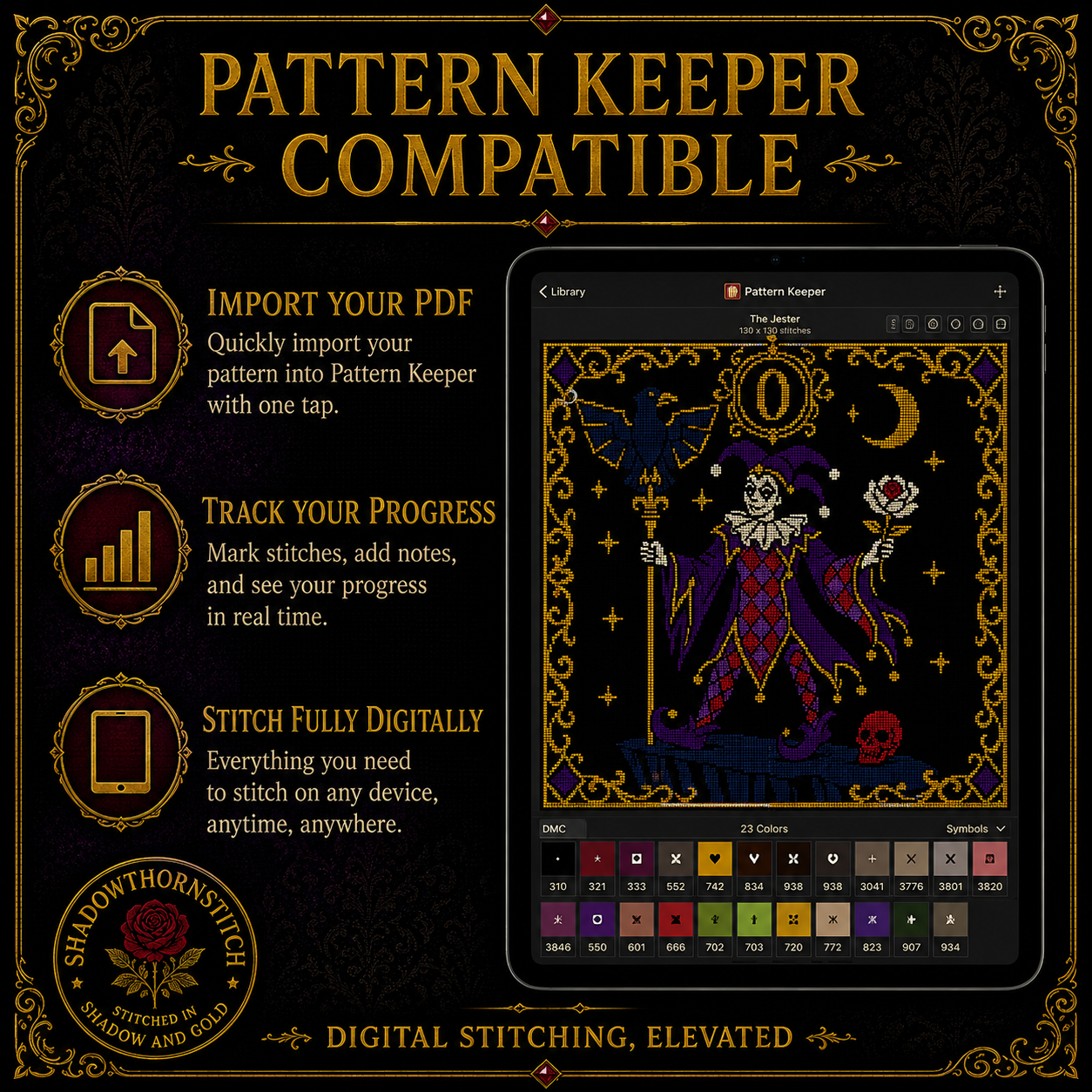Tarot Major Arcana cross stitch pattern bundle - 09-halloween-tarot-cross-stitch