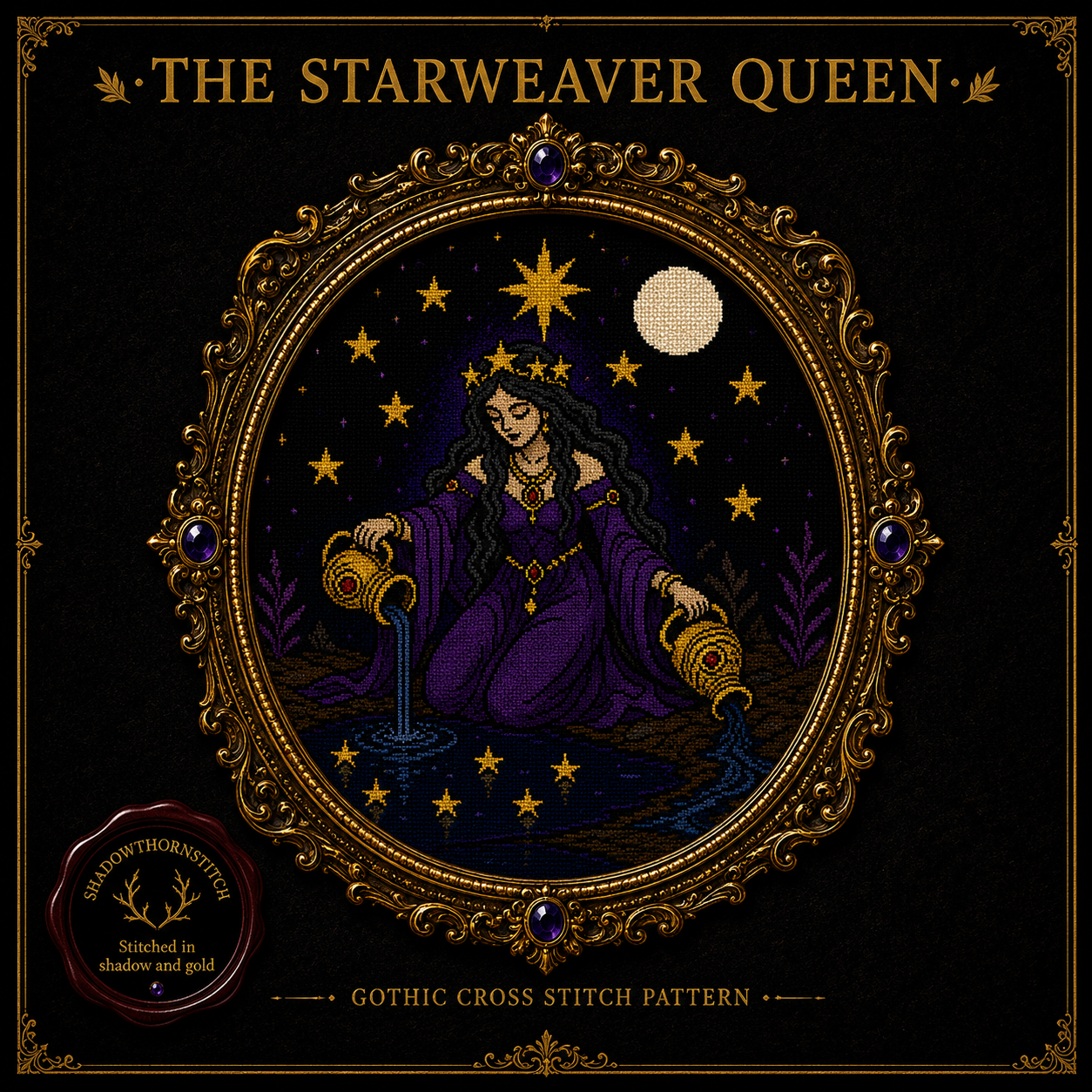 Tarot Major Arcana cross stitch pattern bundle - 04-the-star-tarot-cross-stitch