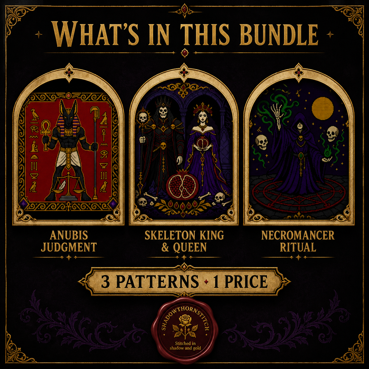 Underworld Gods cross stitch pattern bundle - 02-hades-persephone-cross-stitch-pattern