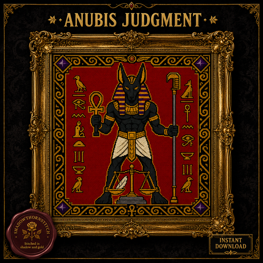Underworld Gods cross stitch pattern bundle - 03-anubis-cross-stitch-chart-pdf