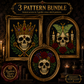 Gothic Skull cross stitch pattern bundle - 02-witchy-skull-cross-stitch-bundle