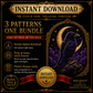 Gothic Raven cross stitch pattern bundle - 09-raven-cross-stitch-pattern-detail