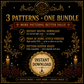Gothic Owl cross stitch pattern bundle - 10-witchy-owl-cross-stitch-pack