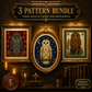 Medieval Owl cross stitch pattern bundle - 01-owl-cross-stitch-pattern-bundle