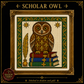 Medieval Owl cross stitch pattern bundle - 05-scholar-owl-cross-stitch-pattern