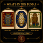 Medieval Owl cross stitch pattern bundle - 06-gothic-owl-cross-stitch-set