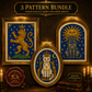 Medieval Cat cross stitch pattern bundle - 01-cat-cross-stitch-pattern-bundle