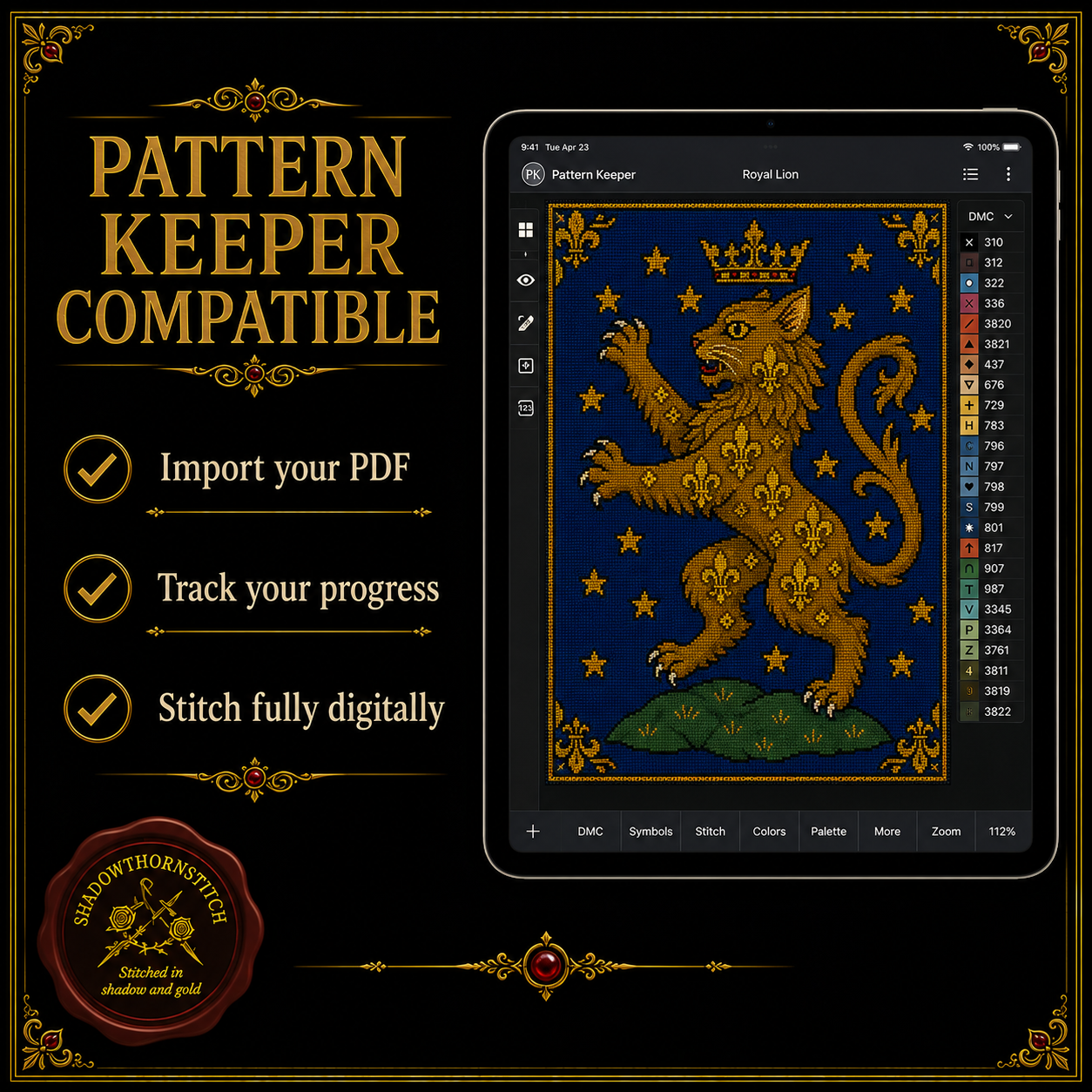 Medieval Cat cross stitch pattern bundle - 08-pattern-keeper-cat-cross-stitch