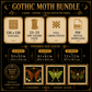 Gothic Moth cross stitch pattern bundle - 06-moth-cross-stitch-pattern-details