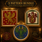 Medieval Dragon cross stitch pattern bundle - 01-dragon-cross-stitch-pattern-bundle