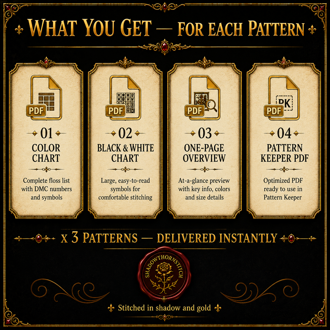 Medieval Dragon cross stitch pattern bundle - 10-dragon-cross-stitch-pdf-bundle