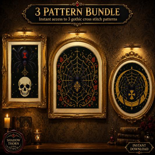 Gothic Spider cross stitch pattern bundle - 01-spider-cross-stitch-pattern-bundle