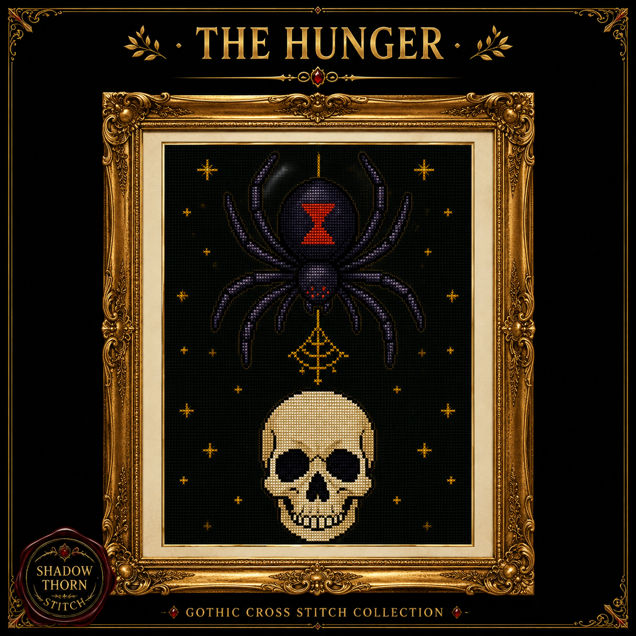 Gothic Spider cross stitch pattern bundle - 03-skull-spider-cross-stitch-pattern