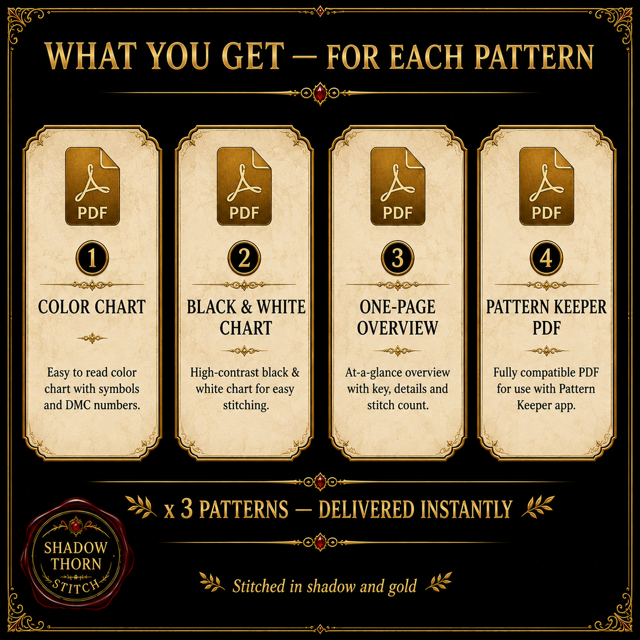 Gothic Spider cross stitch pattern bundle - 06-counted-cross-stitch-bundle