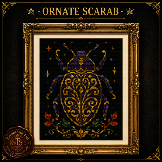 Gothic Beetle cross stitch pattern bundle - 03-scarab-cross-stitch-pattern
