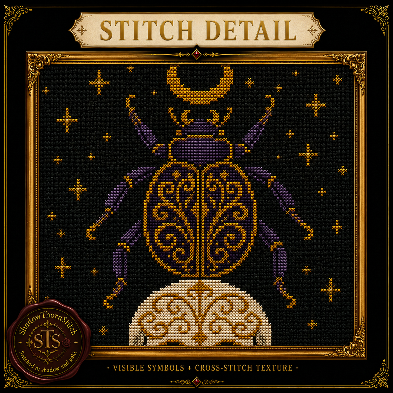 Gothic Beetle cross stitch pattern bundle - 08-occult-cross-stitch-chart