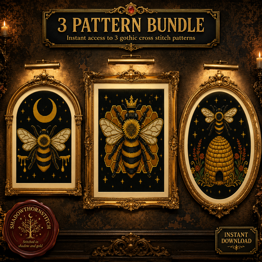 Gothic Bee cross stitch pattern bundle - 01-bee-cross-stitch-pattern-bundle