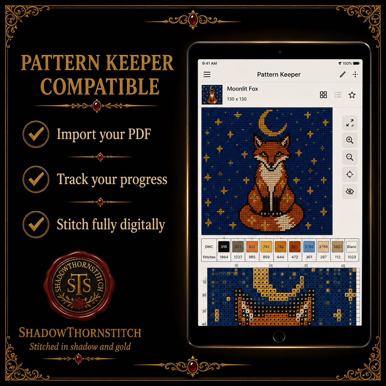 Medieval Fox cross stitch pattern bundle - 07-cross-stitch-pattern-pack