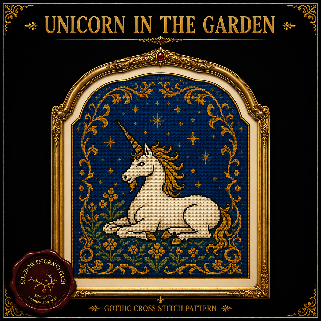 Medieval Unicorn cross stitch pattern bundle - 04-fantasy-unicorn-cross-stitch
