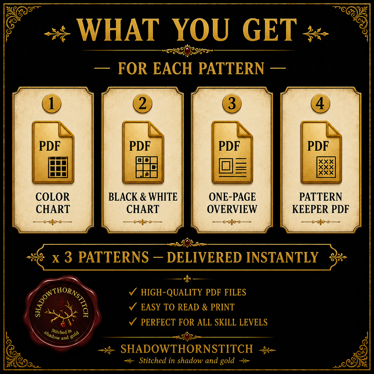 Medieval Unicorn cross stitch pattern bundle - 06-counted-cross-stitch-pattern